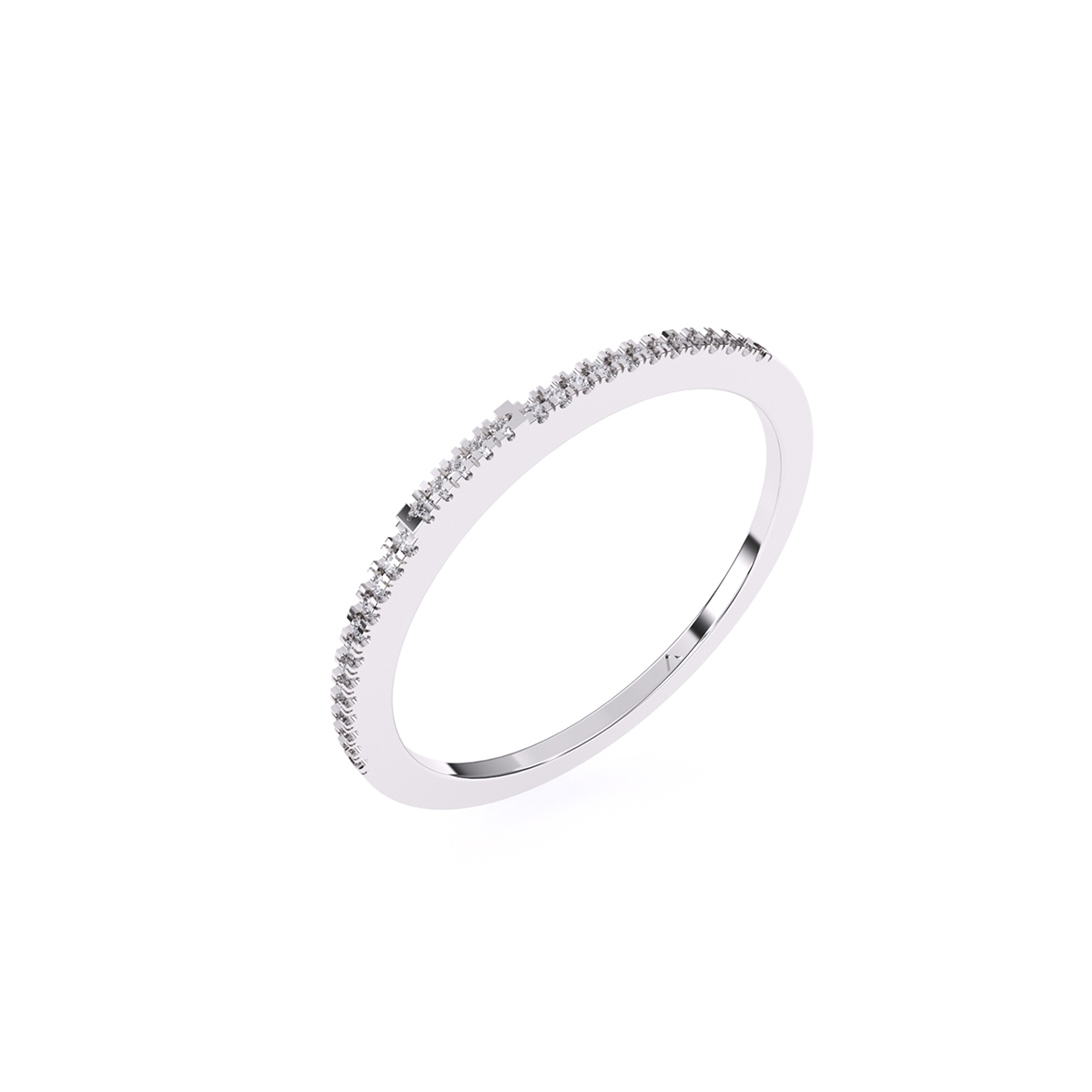 Stackable Half Eternity Diamond Wedding Band
